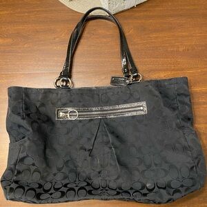 Coach F19291 Gabby Black Signature Convertible Tote Bag